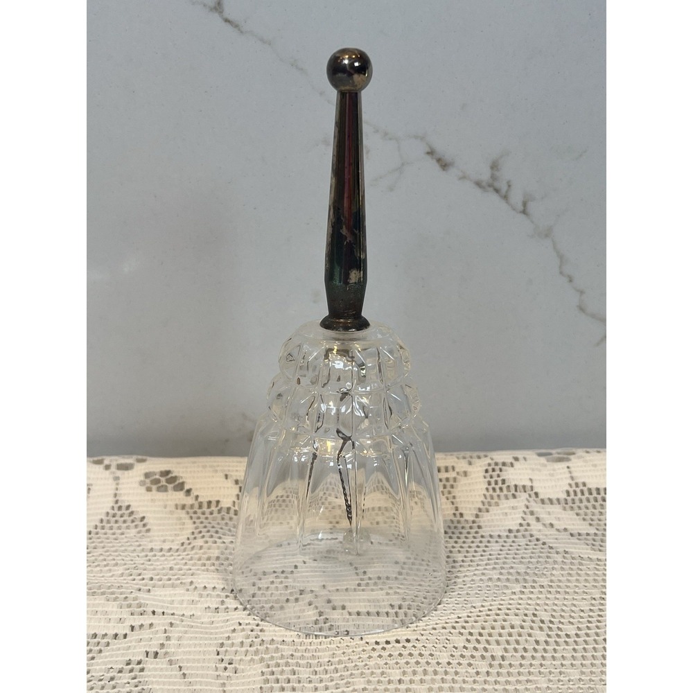 Princess House Crystal Bell Silverplate Handle Made in‎ France Collectible